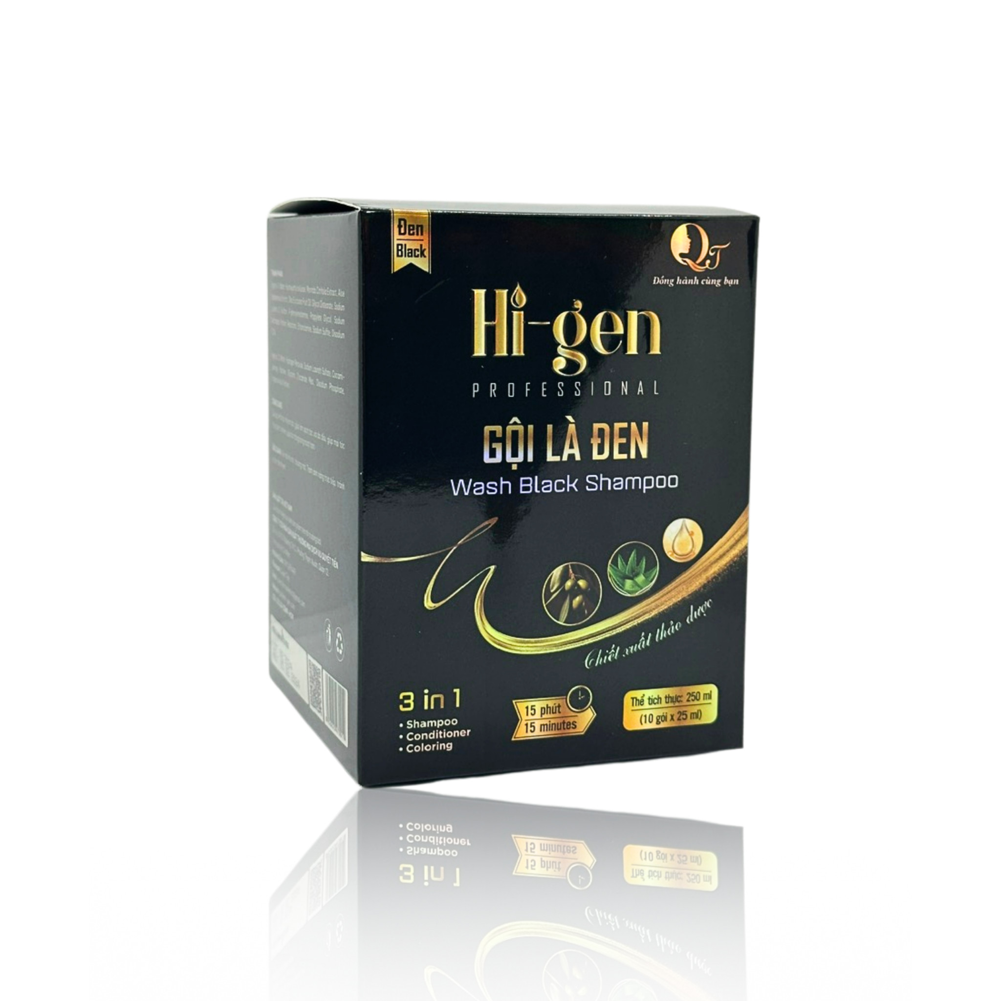 Dầu Gội Phủ Bạc, Gội là đen Hi-gen gói 25ml (Hộp 10 gói)