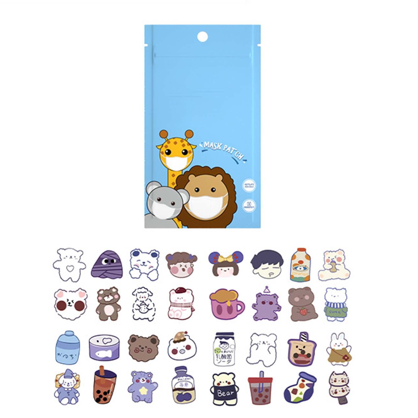 64Pcs Cartoon Fruit Scented Sticker for Face , Easy to Use for Kids