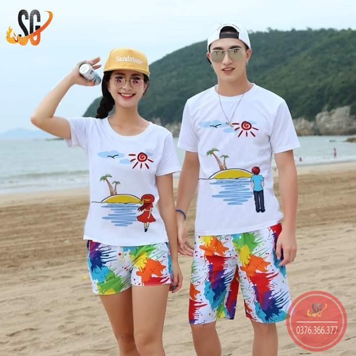 Đồ đôi đi biển ĐỘC ĐÁO - Nguyên bộ đủ size - Có trẻ em | SGSHOP