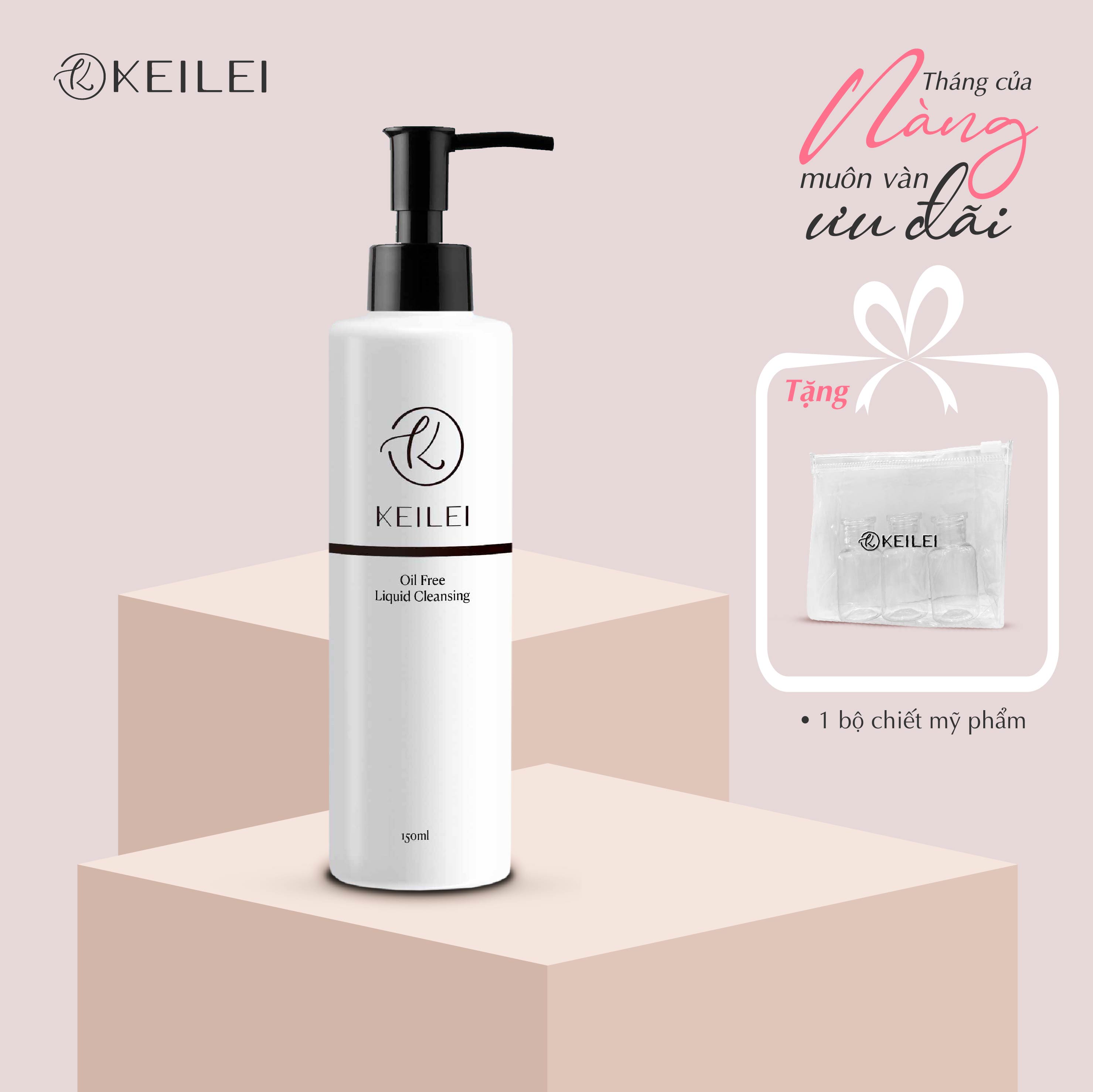 Tinh chất tẩy trang sạch sâu kiểm soát dầu thừa và dưỡng ẩm KEILEI - Oil free Liquid Cleansing KEILEI