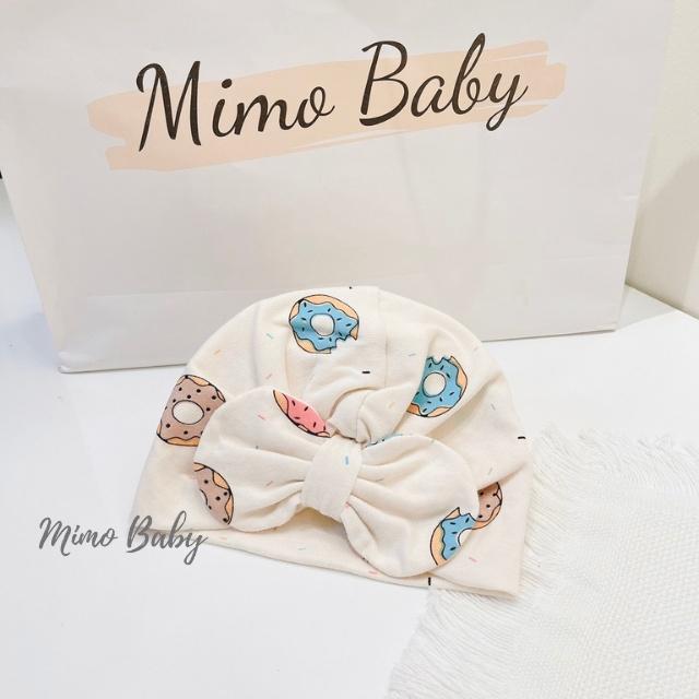 Mũ turban họa tiết bánh donut dễ thương cho bé MTB89 Mimo Baby