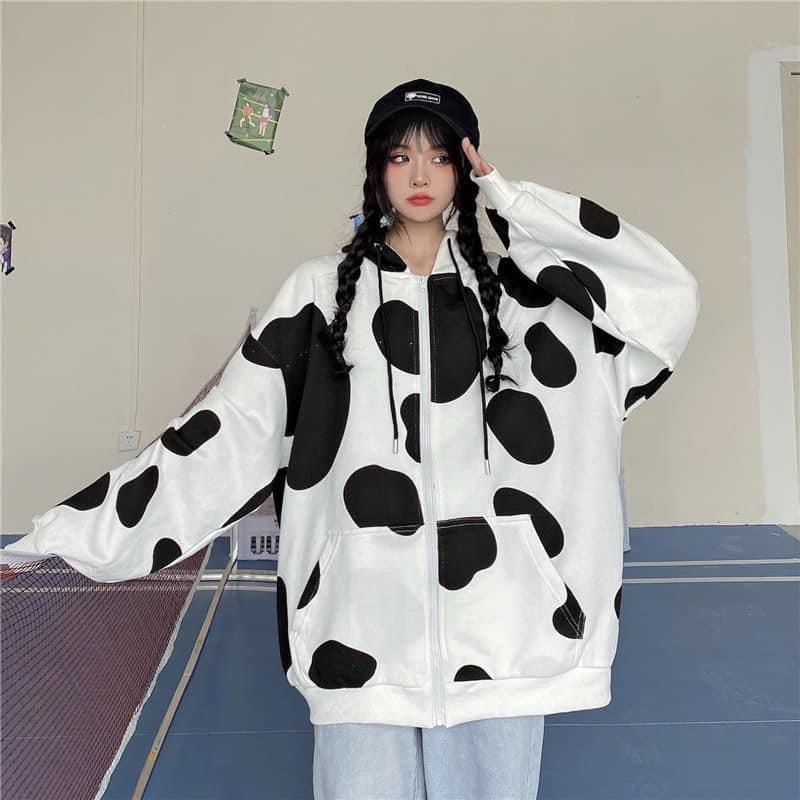 Áo Khoác Bò Sữa . Chất nỉ ngoại dày đẹp mịn ko xù,. Form Unisex Nam Nữ mang ok