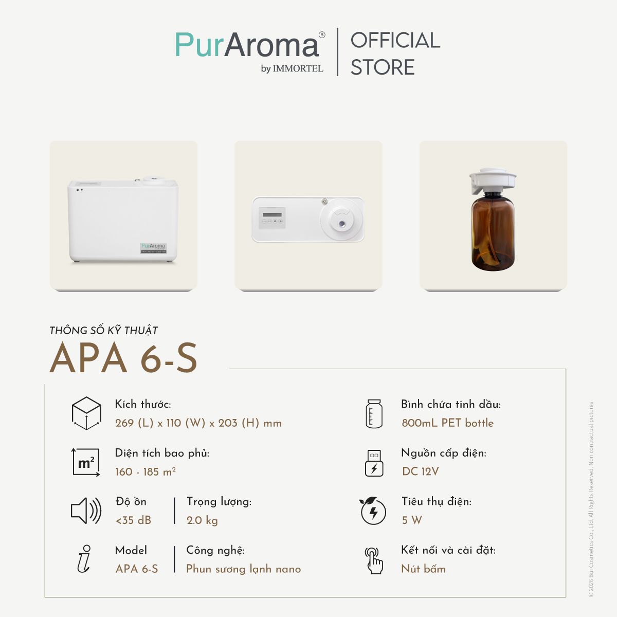 Máy Khuếch Tán Công Nghiệp PurAroma APA 6 - Công Nghệ Nano Khuếch Tán Siêu Âm