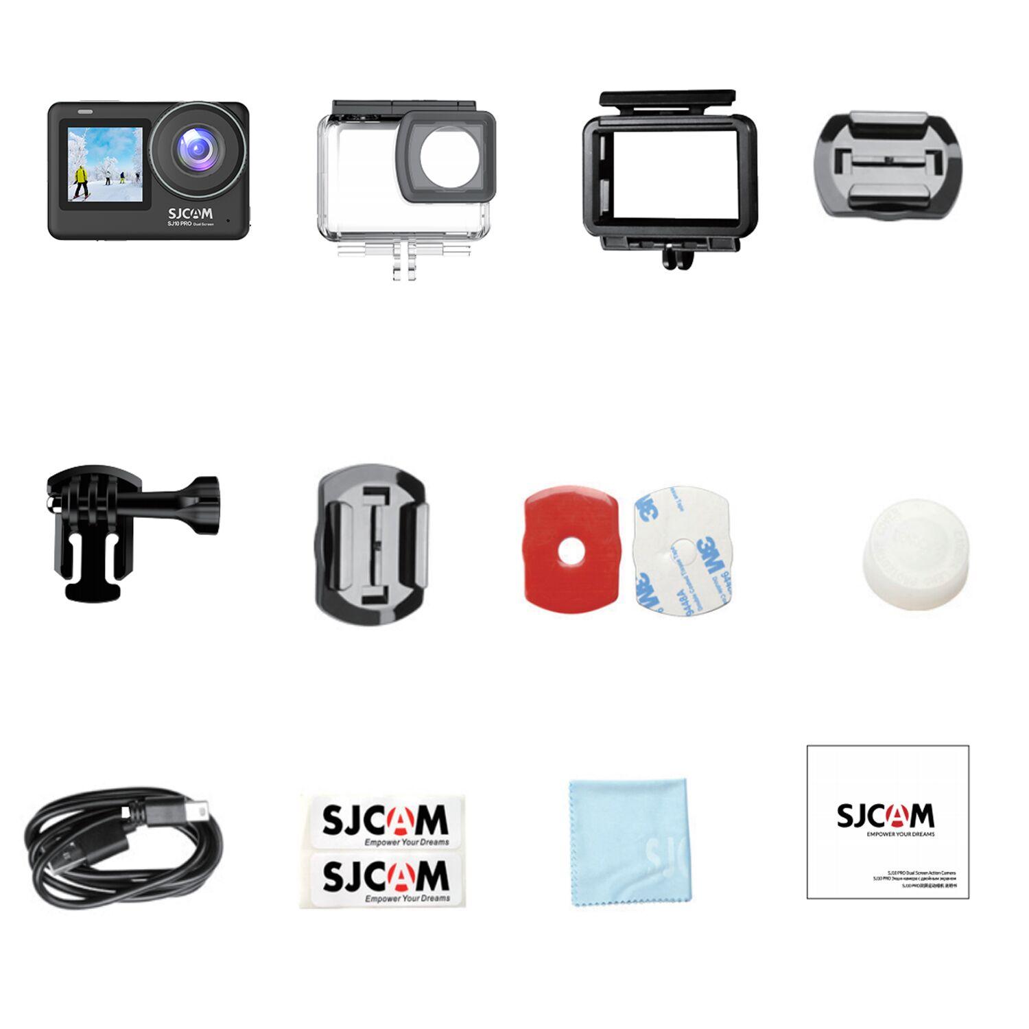 SJCAM SJ10 Pro Chuyển Đổi Màn Hình Kép Camera Hành Động 4K/60FPS H22 Chipset Mở Rộng Mic Phát Trực Tiếp Con Quay Hồi Chuyển EIS WiFi Từ Xa Thể Thao DV