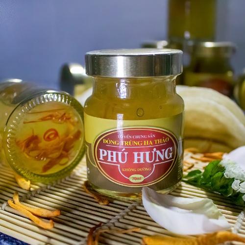 Yến tươi chưng sẵn Vị Đông trùng hạ thảo, không đường, Yến Sào Phú Hưng, vỉ 10 lọ x70ml, tiết kiệm, không chất bảo quản