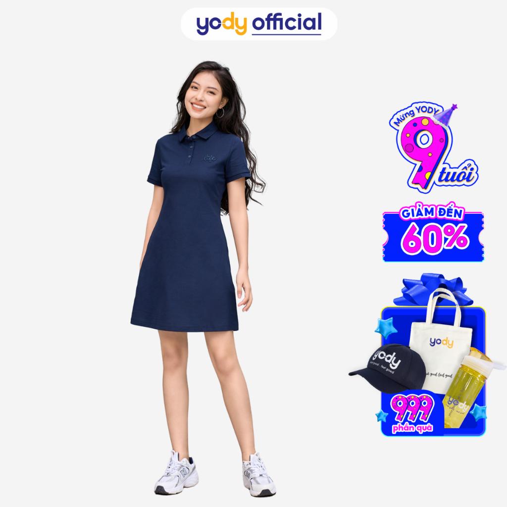 Váy thun polo nữ YODY cộc tay có cổ chất liệu cotton mềm mại thoải mái - VPN5004