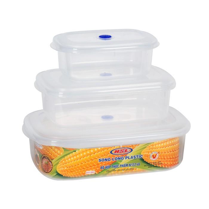 Bộ 3 Hộp Nhựa Đựng Thực Phẩm Song Long Plastic