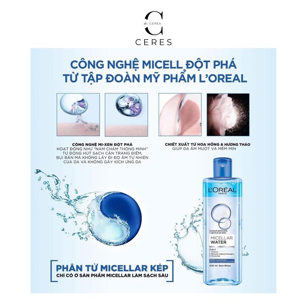 Nước Tẩy Trang Loreal - Tẩy Trang L'oreal Micellar Water 400ml Skincare Dưỡng Da