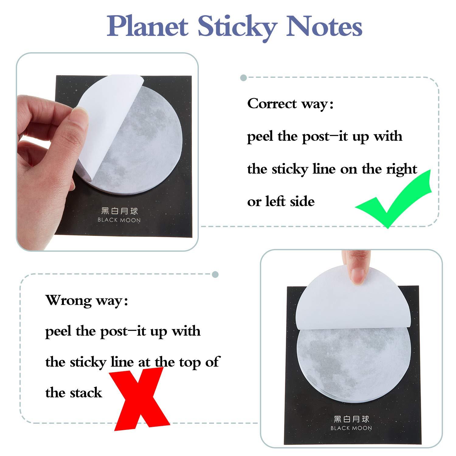 12 mảnh Hành Tinh Giấy Ghi Chú Mặt Trăng Trái Đất Giấy Ghi Chú Tự Dính