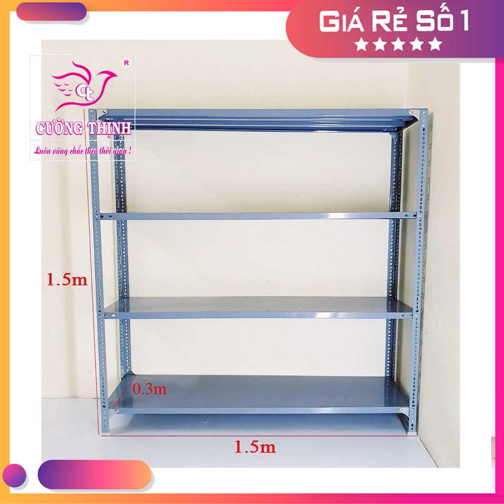 Kệ sắt đa năng, 4 Tầng Cao 150cm x Dài 150cm x Rộng 30cm