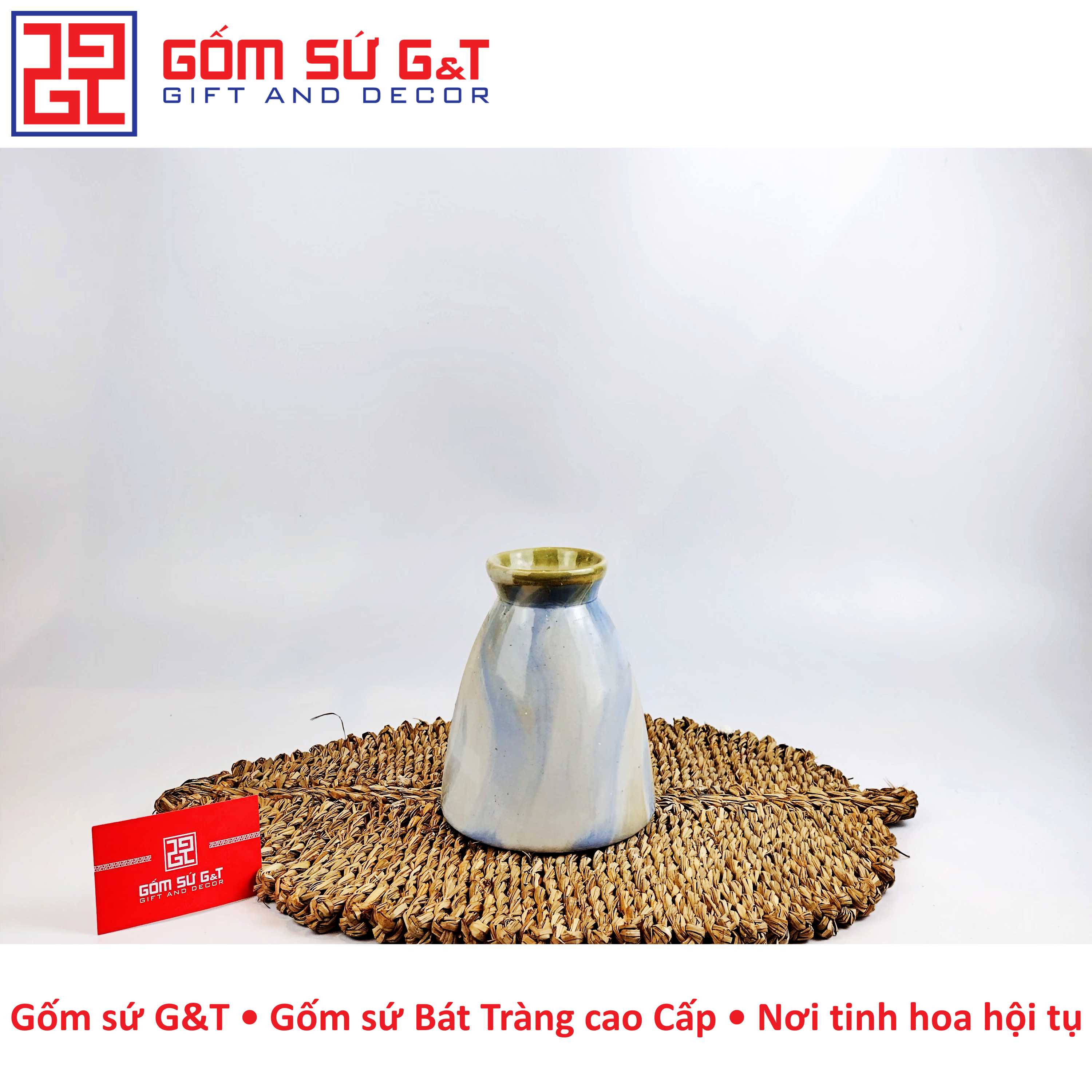 Lọ hoa dáng đầm men màu Gốm Sứ G&amp;T