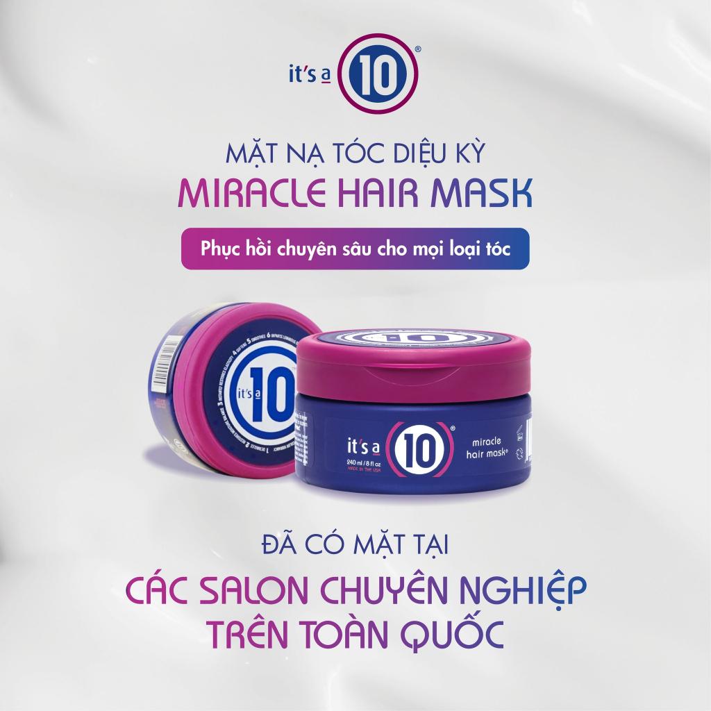 Mặt nạ ủ tóc It's a 10 Miracle Hair Mask phục hồi tăng cường độ bóng 240ml/517ml + Gội xả gói Karseell 15ml