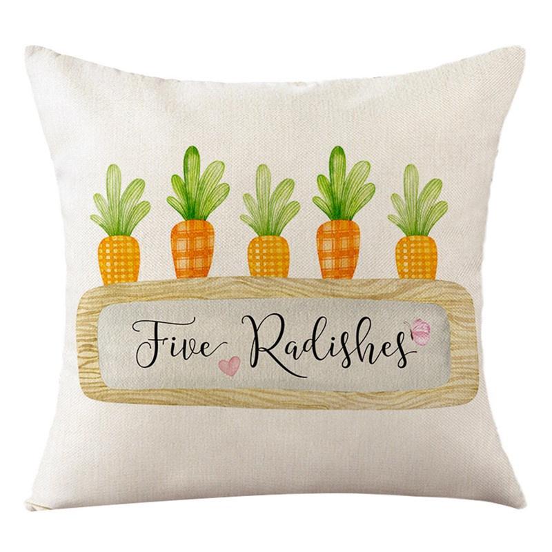 Vỏ gối vải lanh in hình thỏ Phục Sinh dễ thương