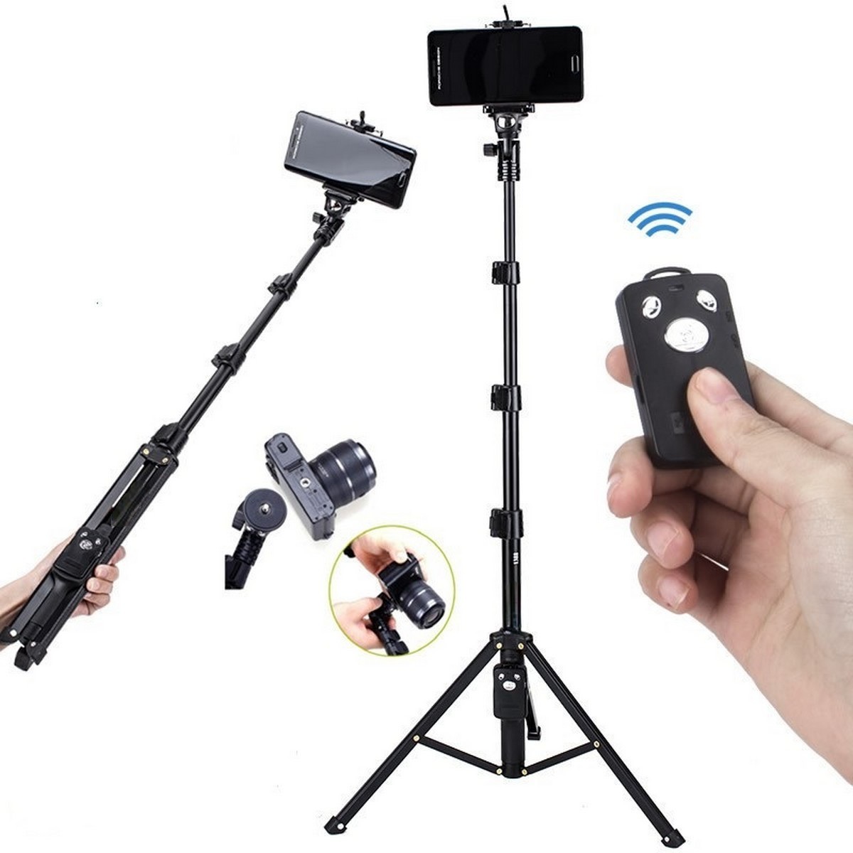 Gậy Chụp Hình Bluetooth Tripod 1388 Kèm Remote Cao Cấp