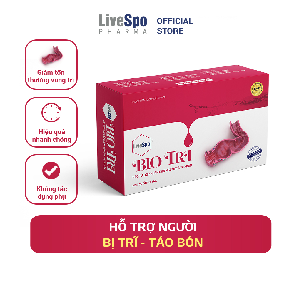 Livespo Biotri ngăn ngừa giảm vùng tổn thương búi trĩ