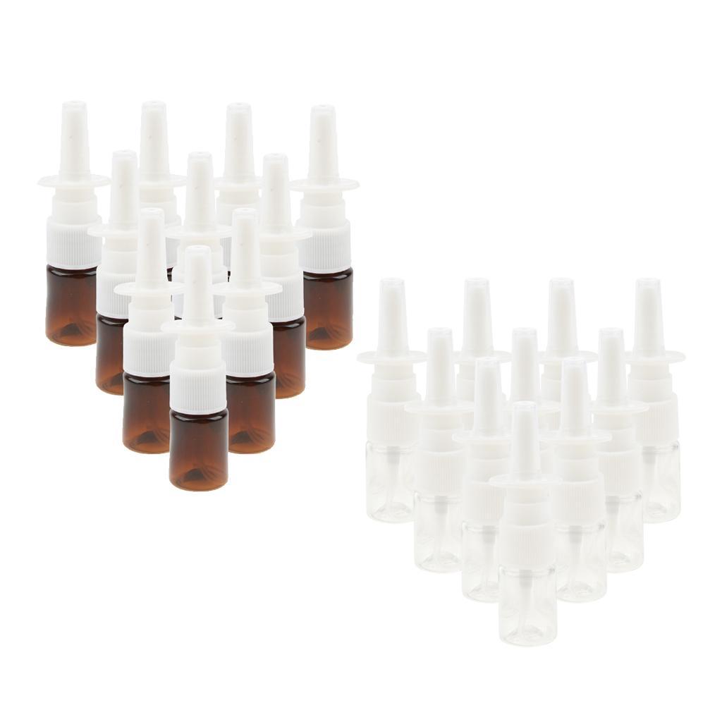 40 Pieces 5ml Plastic Nasal Spray Bottles Fine Mist Sprayer Pump Clear