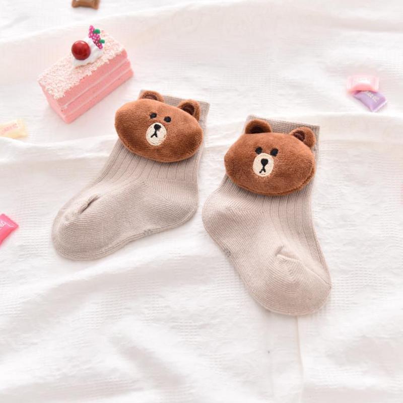 Vớ Cotton Cổ Trung Họa Tiết Hoạt Hình Xinh Xắn Cho Bé