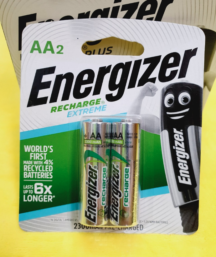 Vỉ 2 Viên Pin Sạc AA Energizer 2300 mAh ( 1500 Lần sạc lại ) Made in JAPAN - Hàng chính hãng