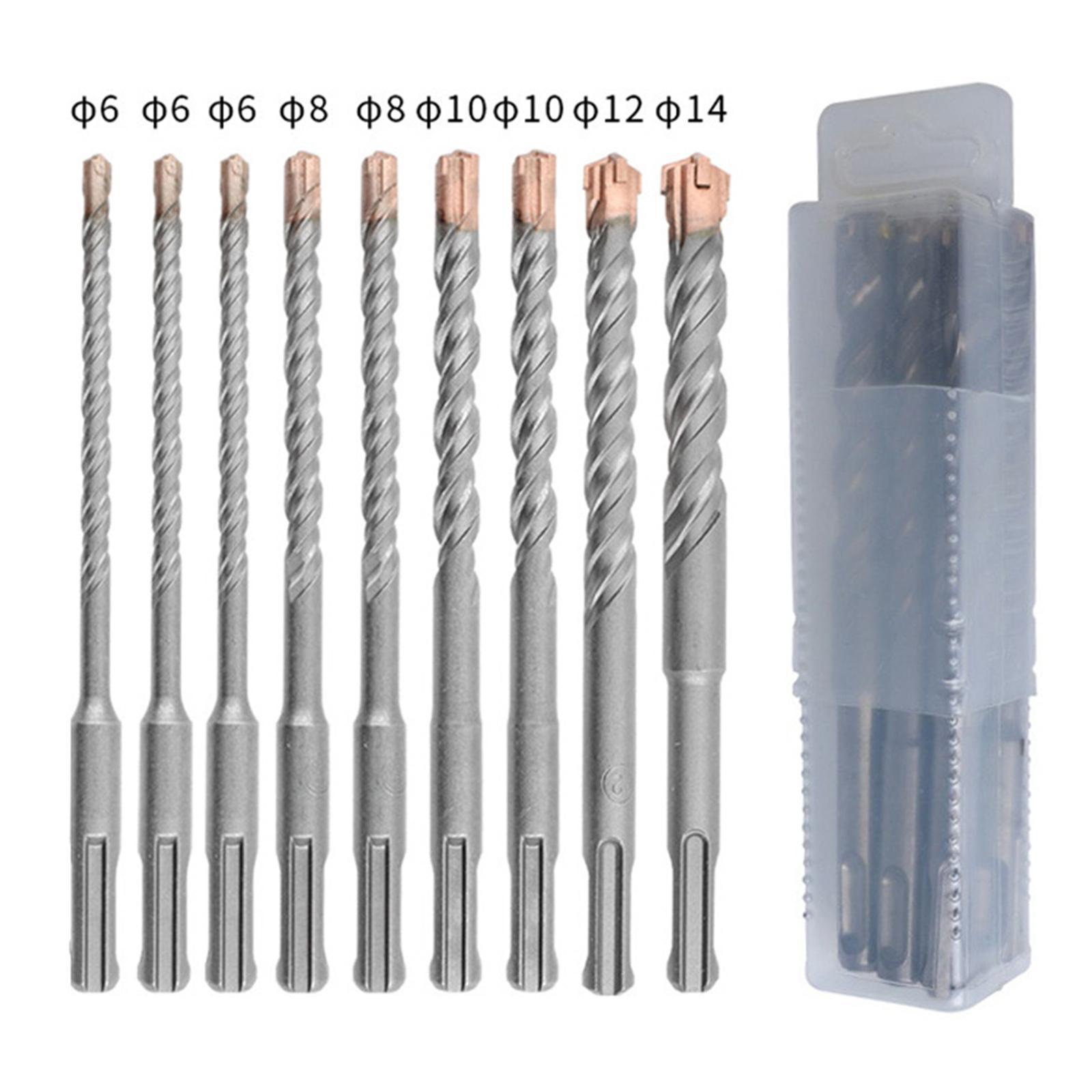 9Pcs Masonry Drill Bits Tool Accessories 6 to 14mm for Marble Brick Ceramic