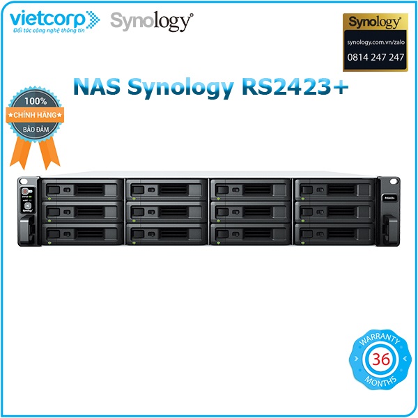 Thiết bị lưu trữ NAS Synology RS2423+ - Hàng Chính Hãng