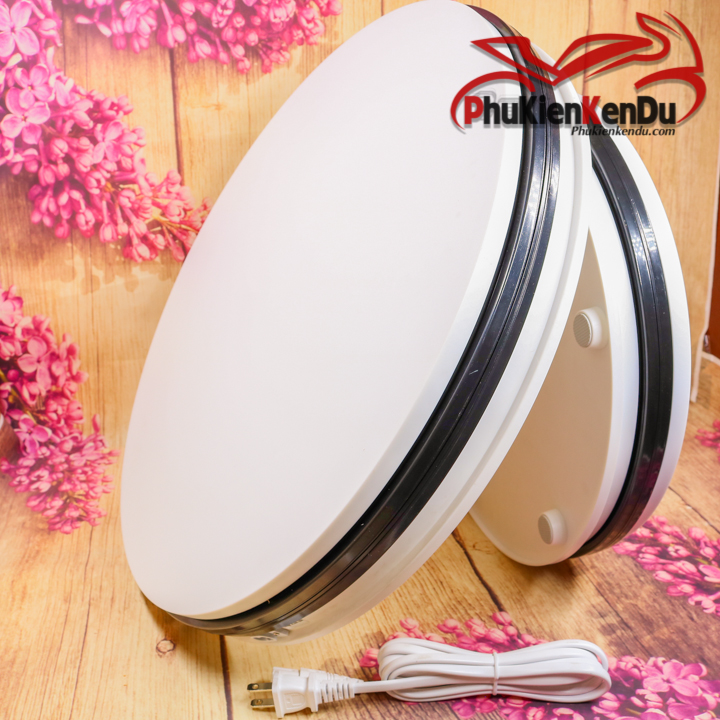 ĐẾ XOAY, BÀN XOAY TRƯNG BÀY SẢN PHẨM 45CM DÙNG ĐIỆN 220V, TẢI: 30KG -TRẮNG
