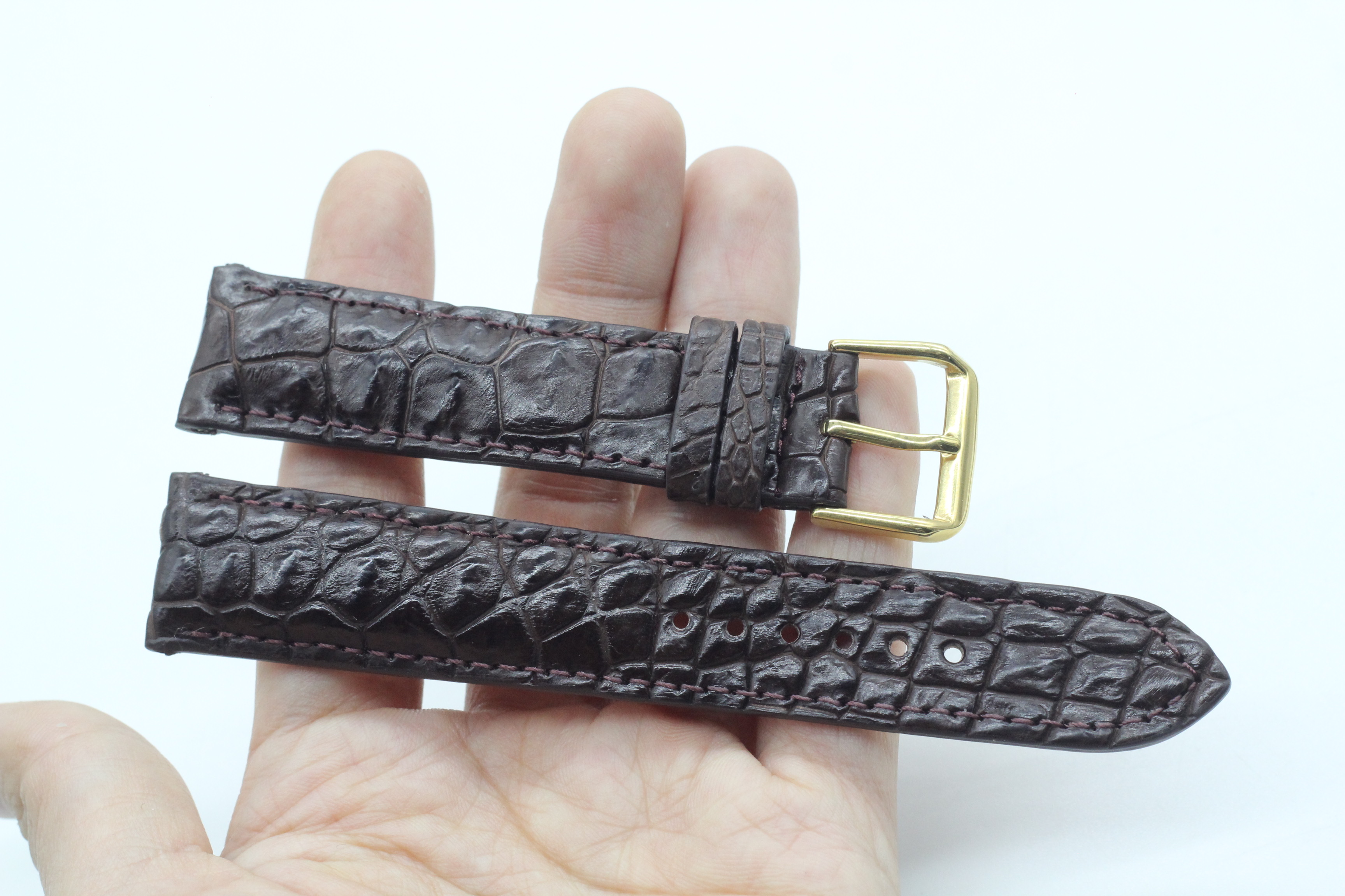 Dây Đồng Hồ Gai Chân Cá Sấu Songhan Leather,Dây Da Đồng Hồ Cá Sấu Size 22mm,20mm Gắn Chốt Thông MInh+ Khóa Kim,Bảo Hành 6 Tháng
