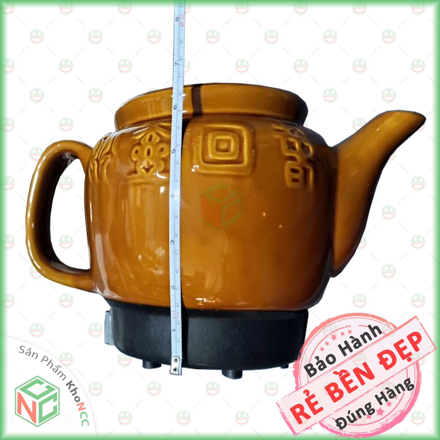 Ấm Siêu Nấu Thuốc KhoNCC Hàng Chính Hãng - Dùng Mâm Nhiệt - Vỏ Gốm Đúc - Rờ le Ngắt Nhiệt Tự Động - Dung Tích 2,5 Lít - KLM-ASNTM