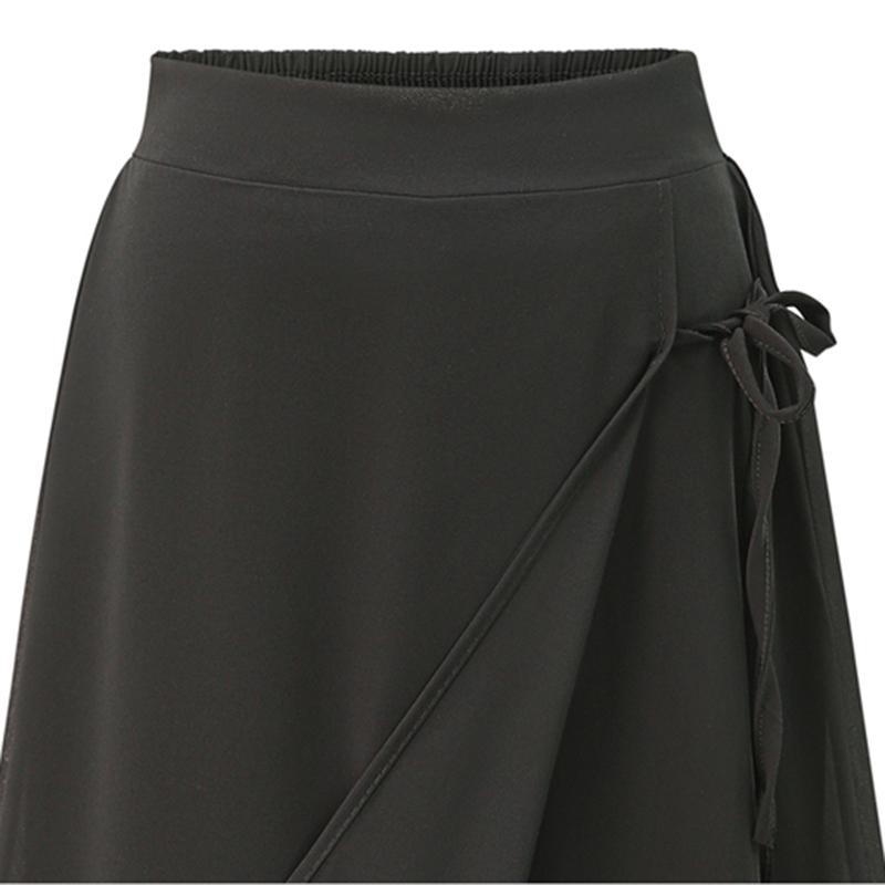 ANASUNMOON Mùa Hè Phong Cách Châu Âu Plus Kích Thước 5XL Quần Tây Nữ Dáng Rộng Voan Bắp Chân-Chiều Dài Quần Đen Ống Rộng Nữ quần