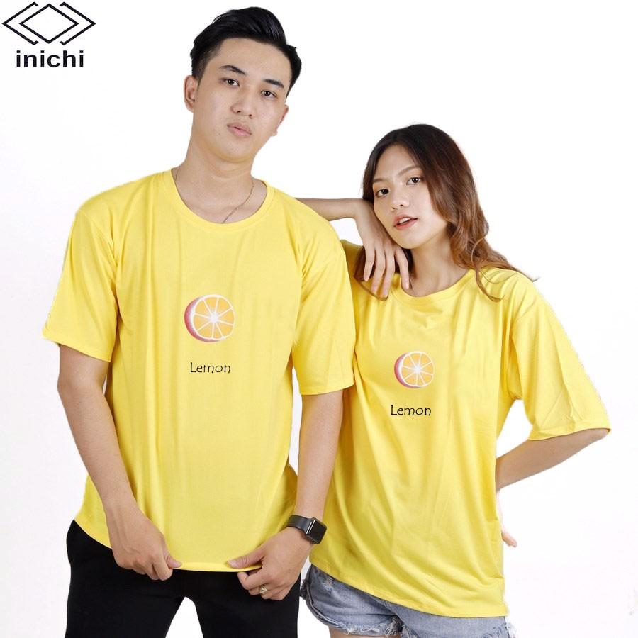 Áo thun INICHI unisex tay lỡ form rộng cá tính, hình in hình quả chanh - IC612