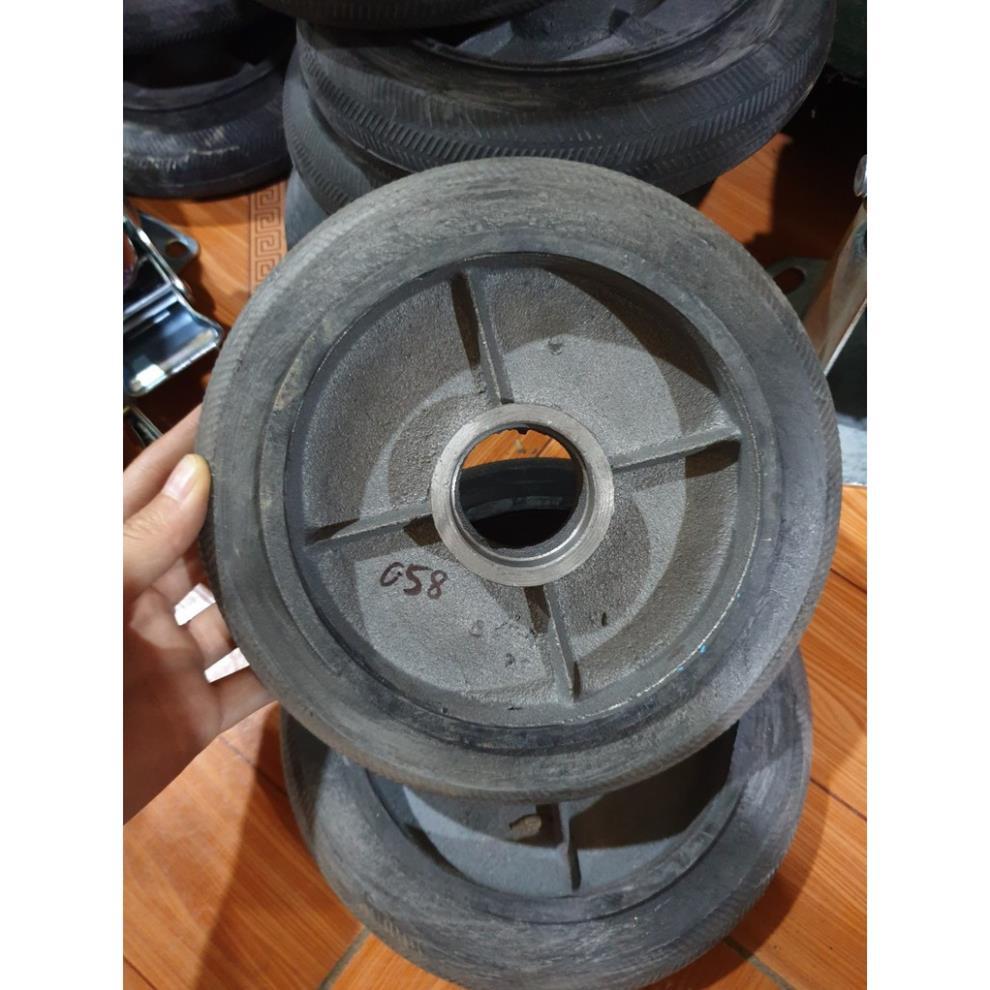 Bánh xe lõi sắt đặc đường kính 200mmx45mm cao su đặc chịu lực tải đến 150kg