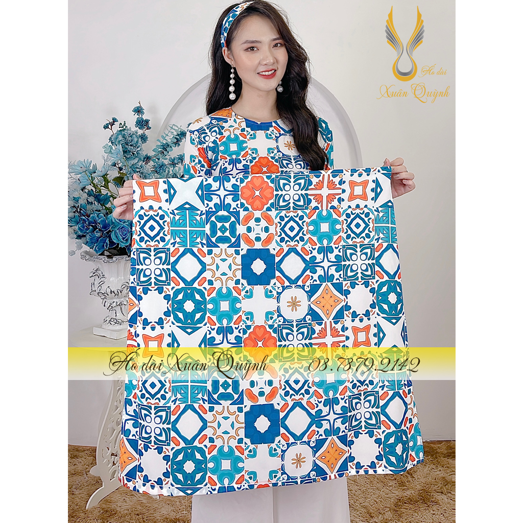 Siêu Phẩm Áo Dài Cô Ba Sài Gòn Tôn Giáng, Trẻ Trung, Thanh Lịch Lụa Habutai Cao Cấp K79