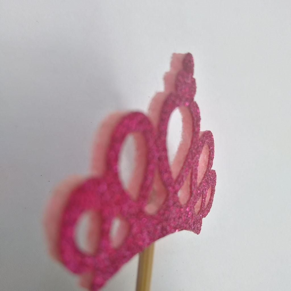 6 Pieces/set Felt Crown Shape Cake Toppers Baby Shower Birthday Wedding Cake Picks Cake Centerpieces