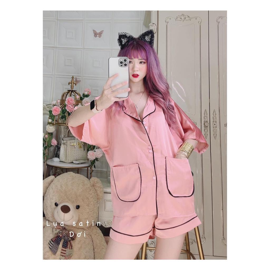 Đồ bộ mặc nhà Pijama tiểu thư tay dài quần dài lụa latin siêu mềm mịn mát freesize dưới 62kg MY STORE S22