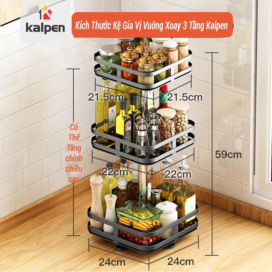 Kệ Đựng Gia Vị 2 Tầng 3 Tầng Xoay 360 Độ Nhà Bếp