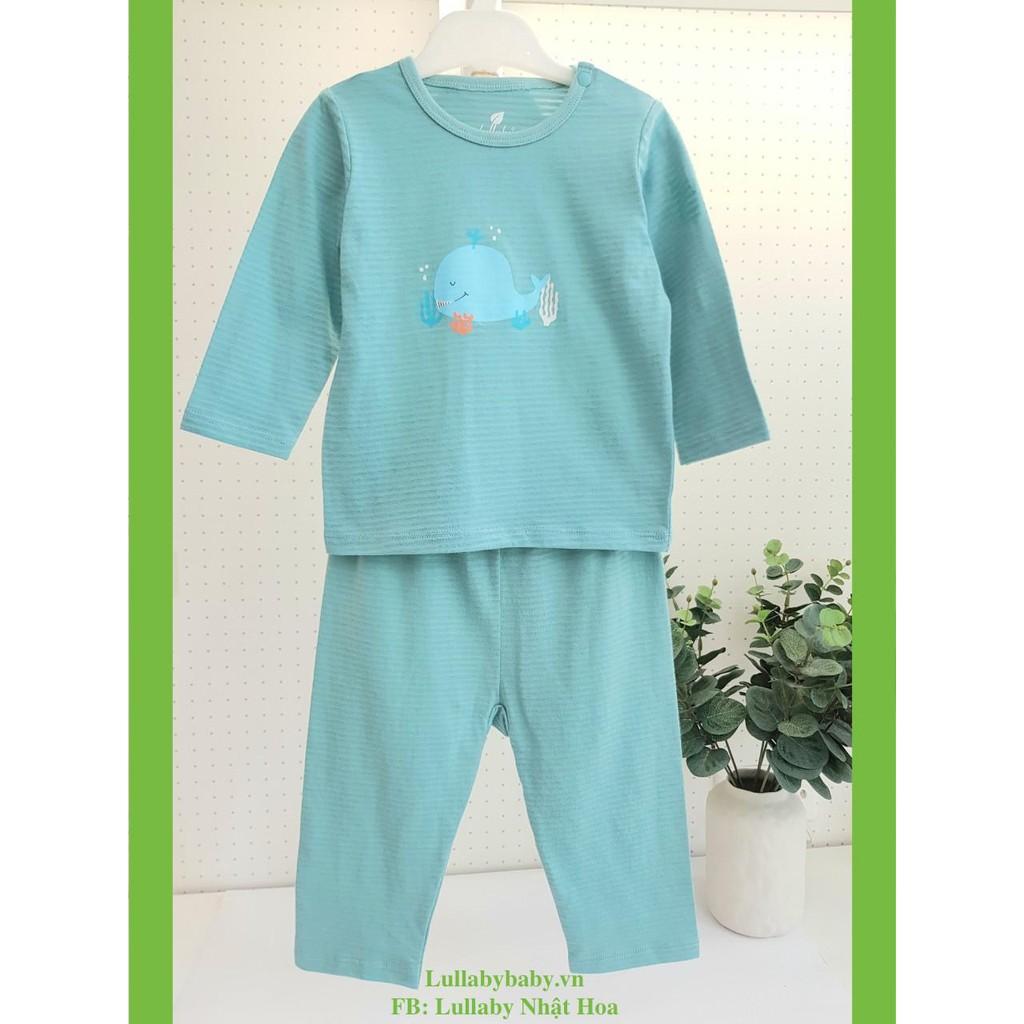 Bộ cài vai dài tay Lullaby NH69B, Bộ cotton bé trai, bé gái