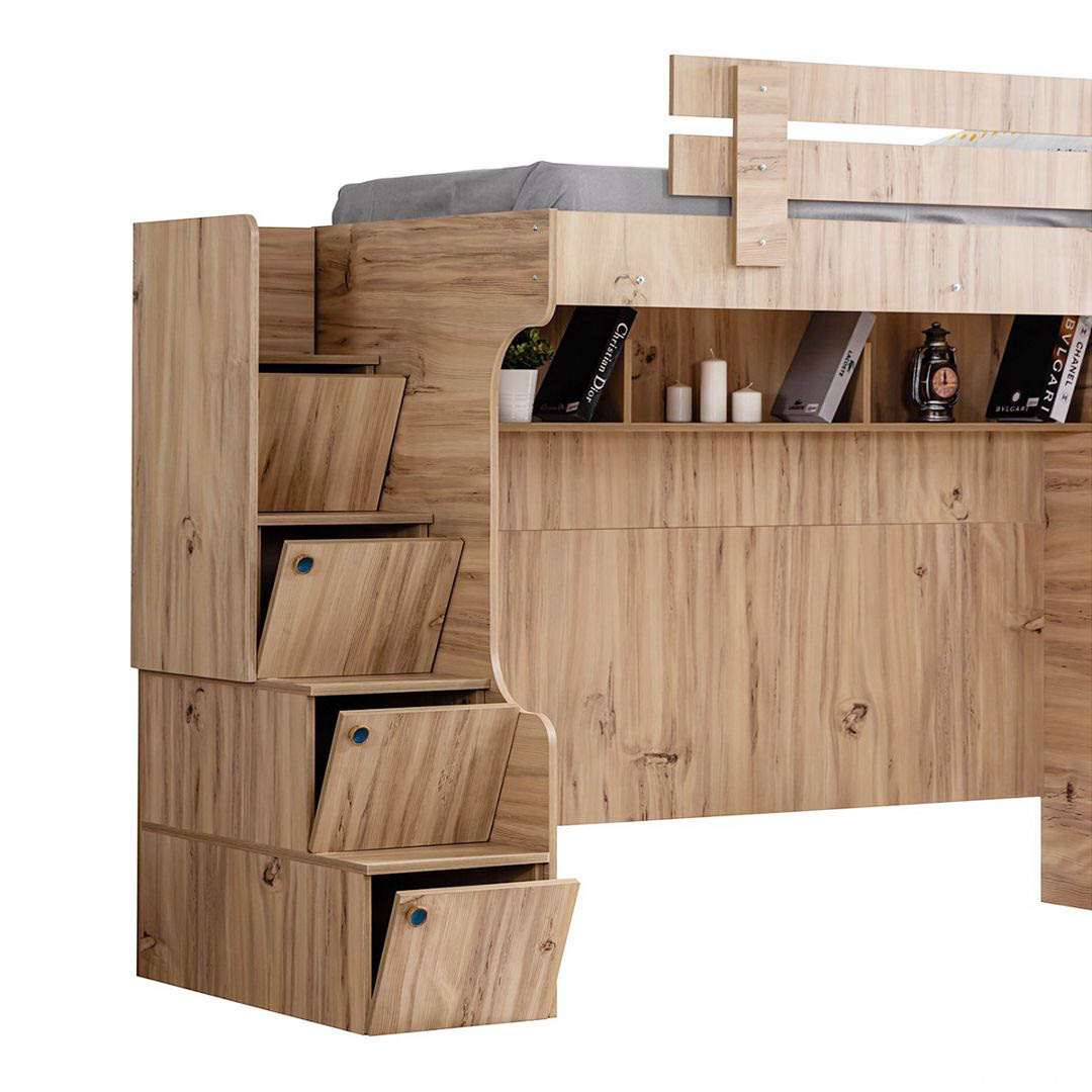 Giường tầng gỗ hiện đại cho bé SMLIFE Sianba  | Gỗ MDF dày 17mm chống ẩm | D234xR106xC190cm