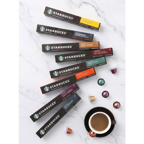 Cà Phê Viên Nén Nespresso Starbucks, Viên Nén Cà Phê Nespresso, 10 Viên, Nhiều Vị, Nhập Khẩu