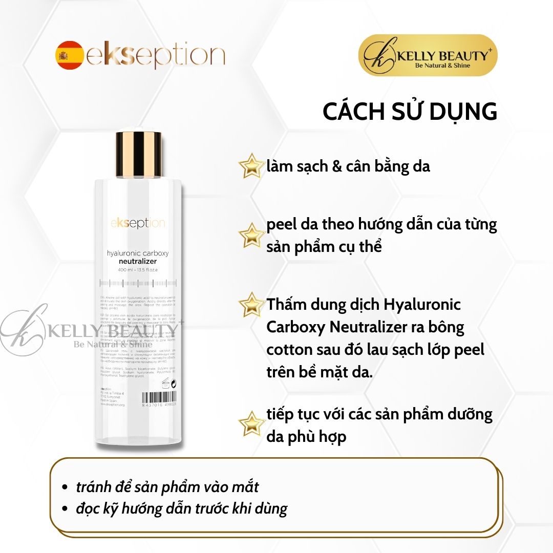 Dung Dịch Trung Hòa Sau Peel - ekseption Hyaluronic Carboxyl Neutralizer - Giảm Bong Tróc, Ngừa Kích Ứng - Kelly Beauty