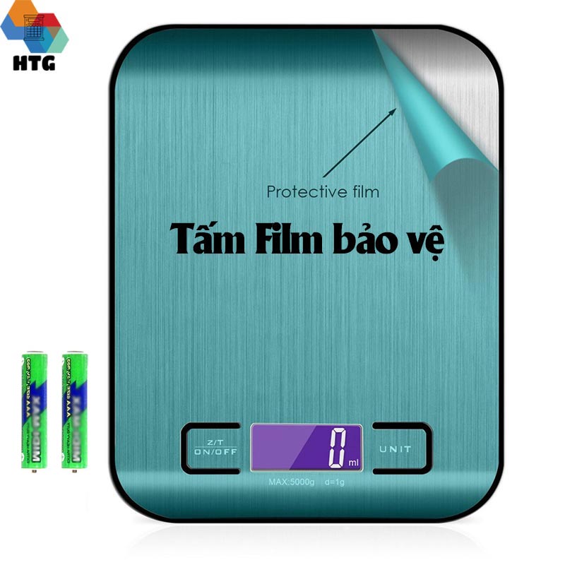 Cân nhà bếp Changxie KS05 5kg/1g bề mặt chống rỉ, nước, màn hình LCD sắc nét có 2 Pin AAA, hàng chính hãng