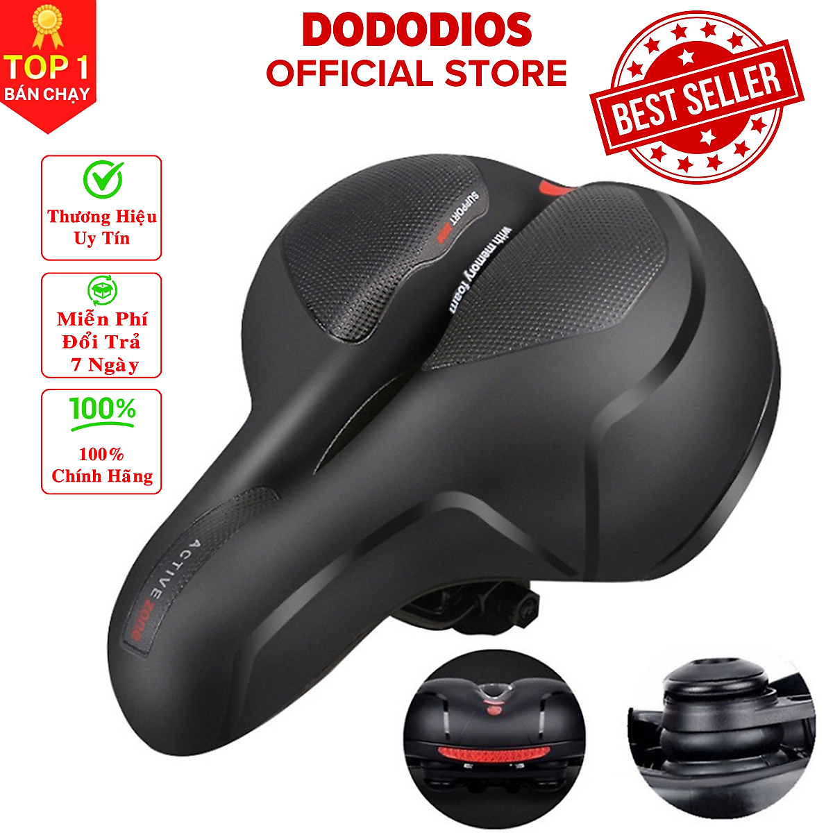 Yên xe đạp địa hình thế hệ mới dododios chống sốc tuyệt đối, êm ái với đệm mút cực đỉnh, thoát khí