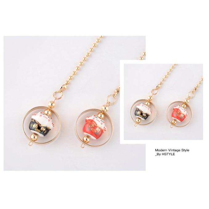 Treo gương chiếu hậu ô tô hình mèo thần tài nhí trang trí xe hơi - Hoàng Đông Shop