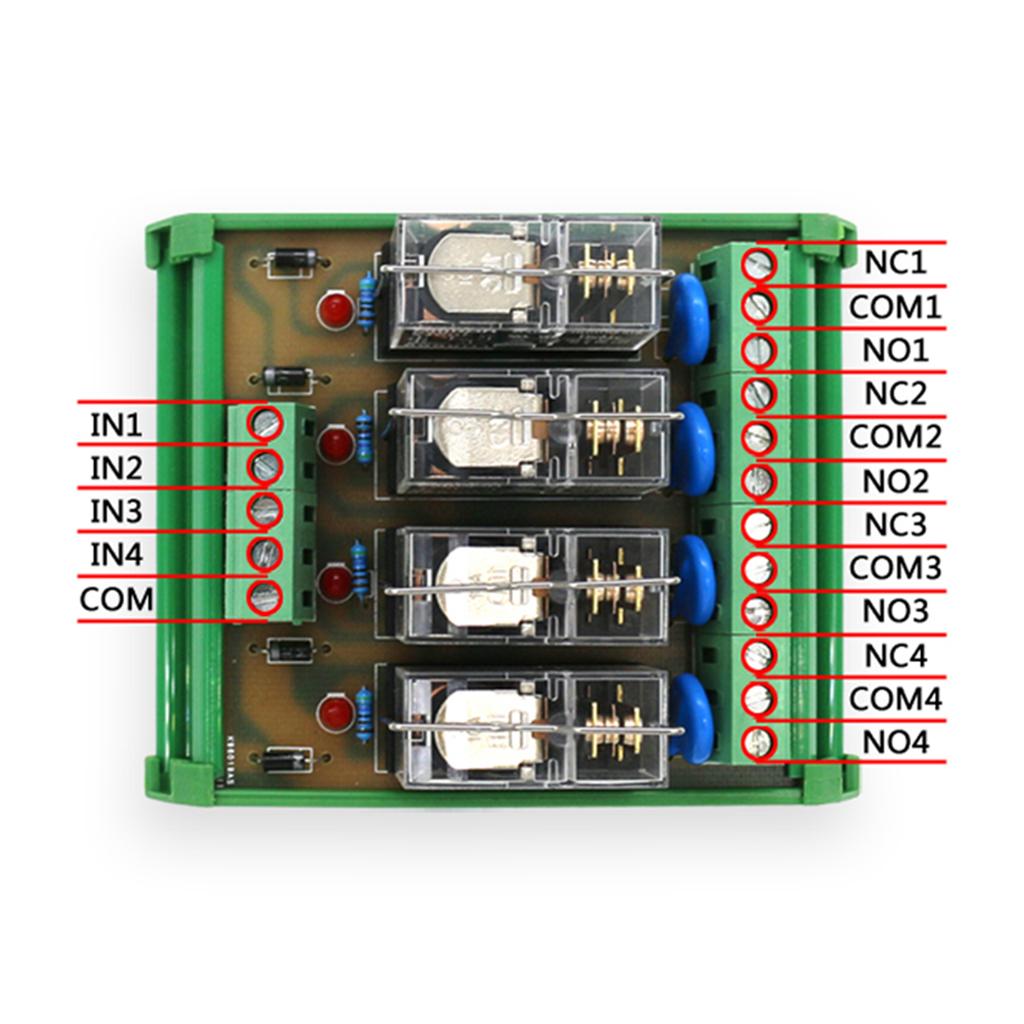 24V DC 4-Channel Relay Shield Module Expansion Board for Raspberry