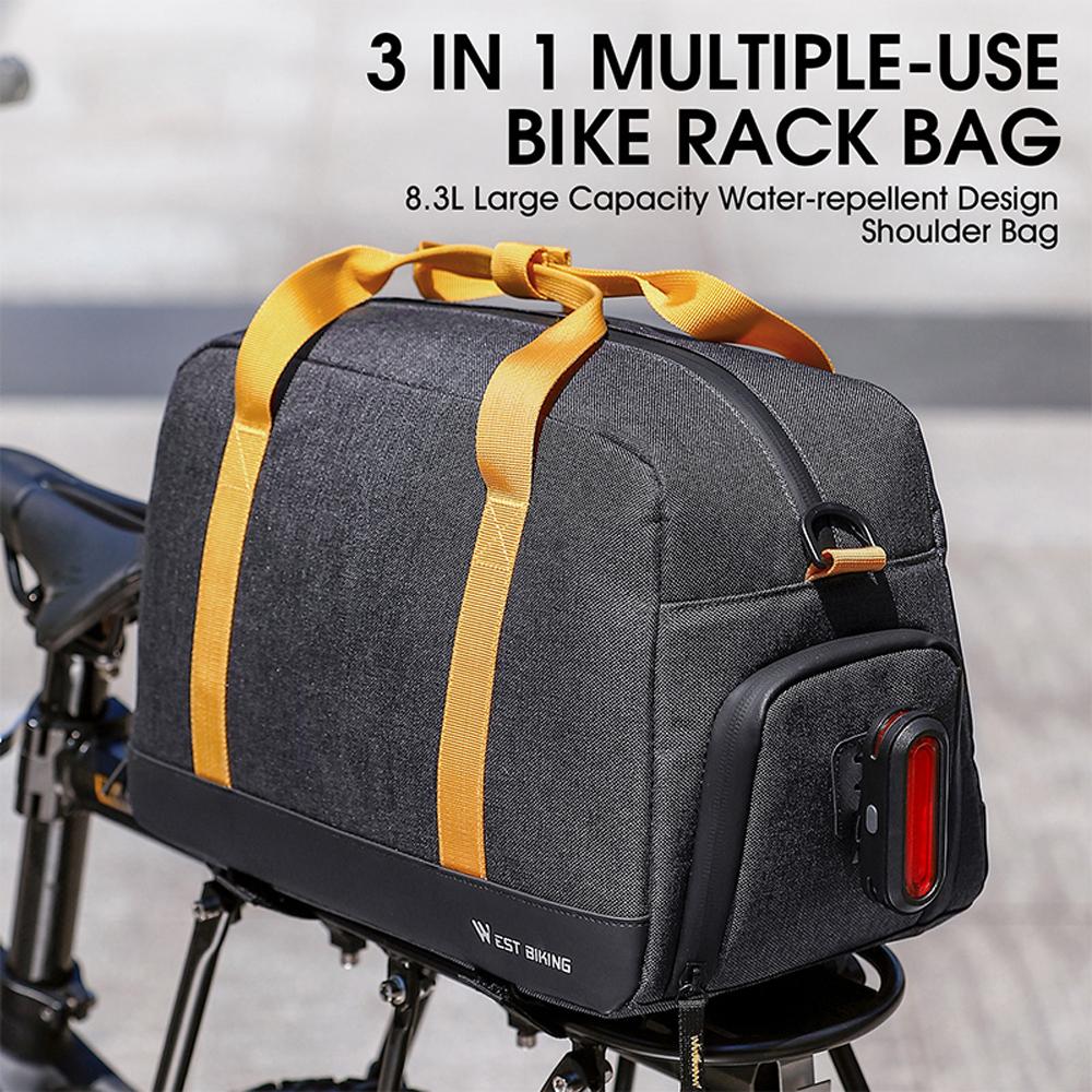WEST BIKING 8.3L Bike Rear Seats Bag Bicycle Riding Storage Bag Bicycle Rack Seats Trunk Bags Travel Luggage Handbag