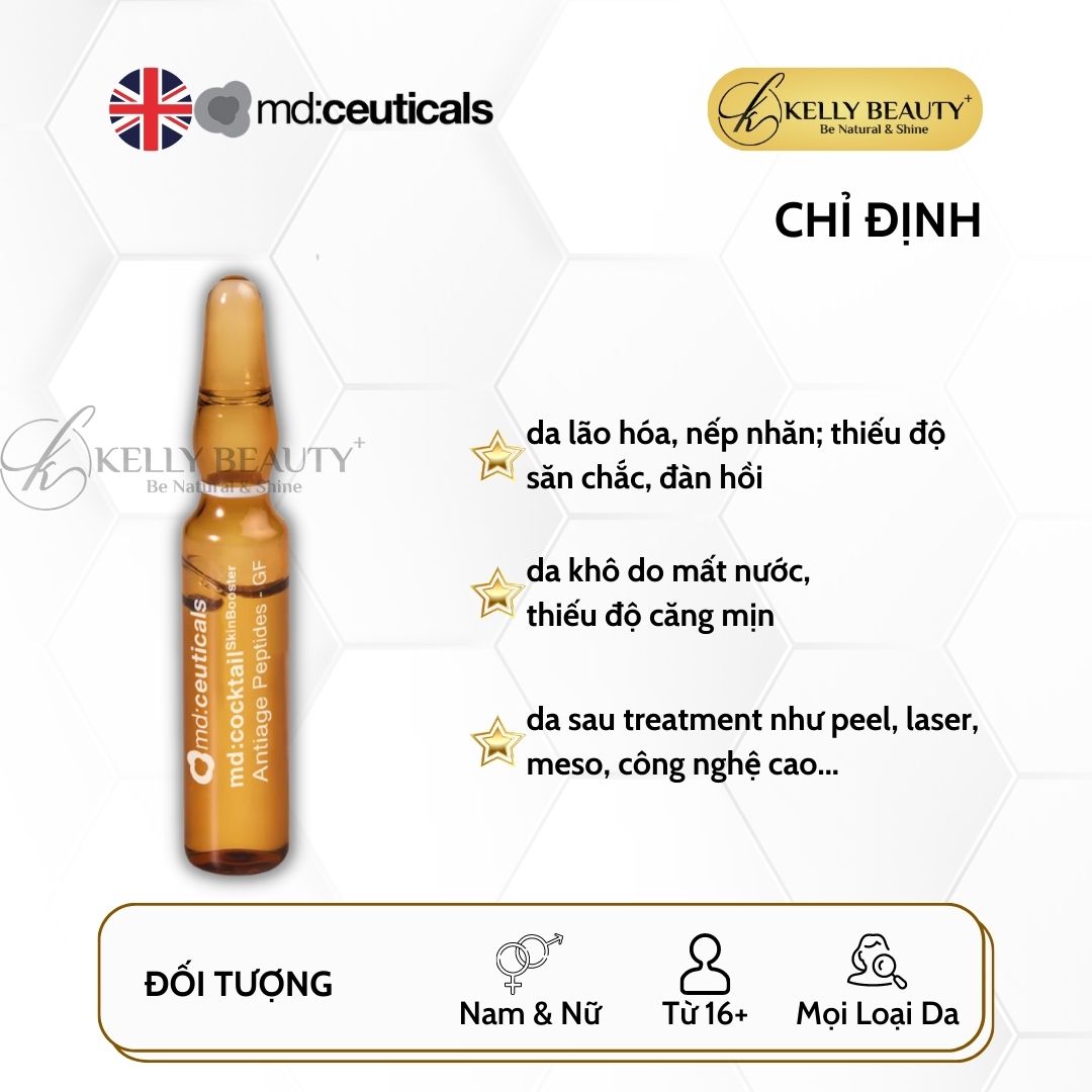 Tinh Chất Trẻ Hóa Da MD:Cocktail Antiage Peptides GF - MD:Ceuticals | Kelly Beauty