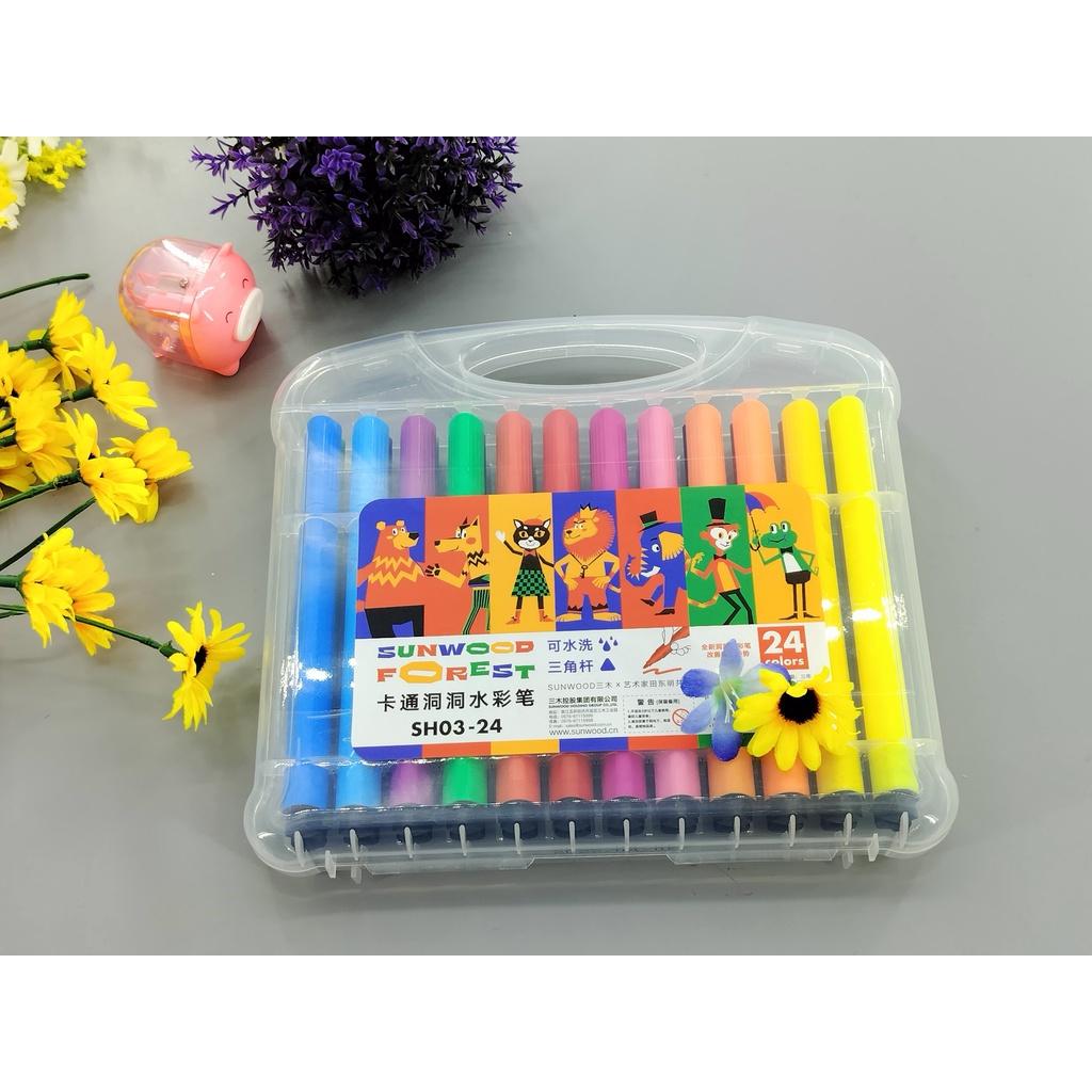 Bút lông màu nước cao cấp sunwood forest sh03 -12-18-24 - Hộp nhựa cứng