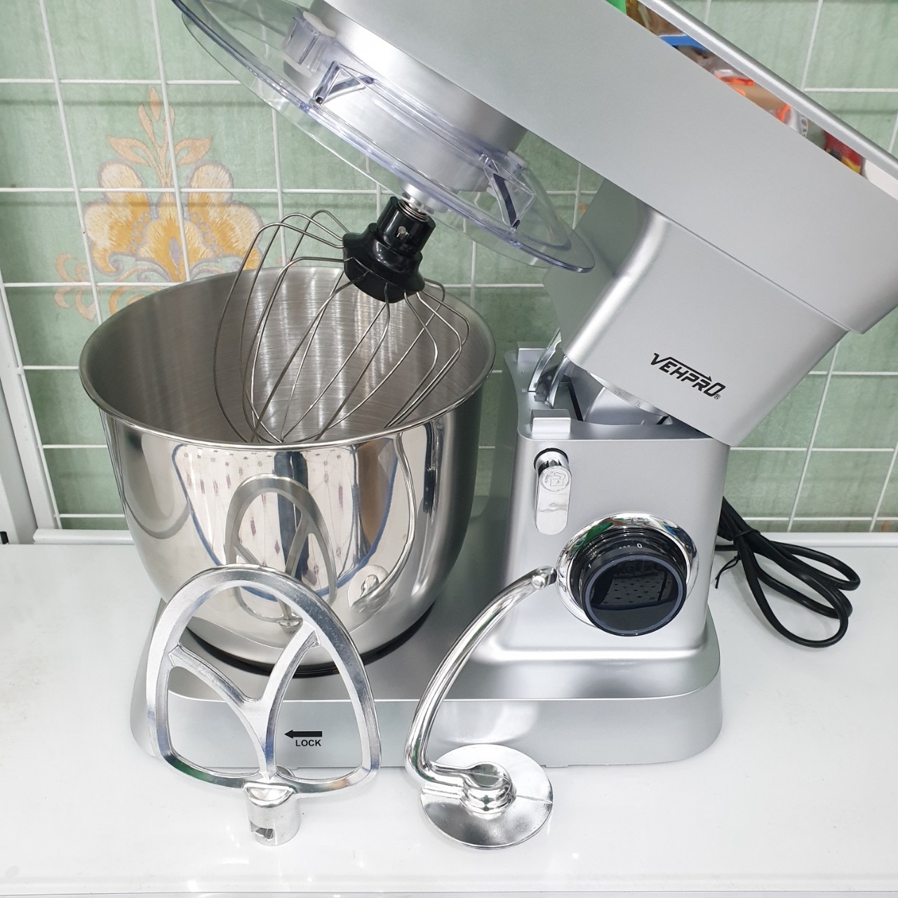Máy đánh trứng, trộn bột công nghiệp VehPro 800W, bồn inox 4 lít