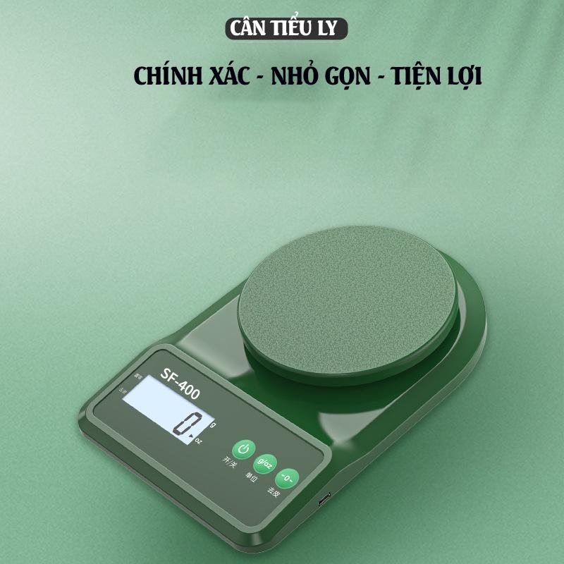 Cân tiểu ly điện tử nhà bếp mini định lượng 5kg, Cân Điện Tử làm bánh độ chính xác cao kèm sạc pin