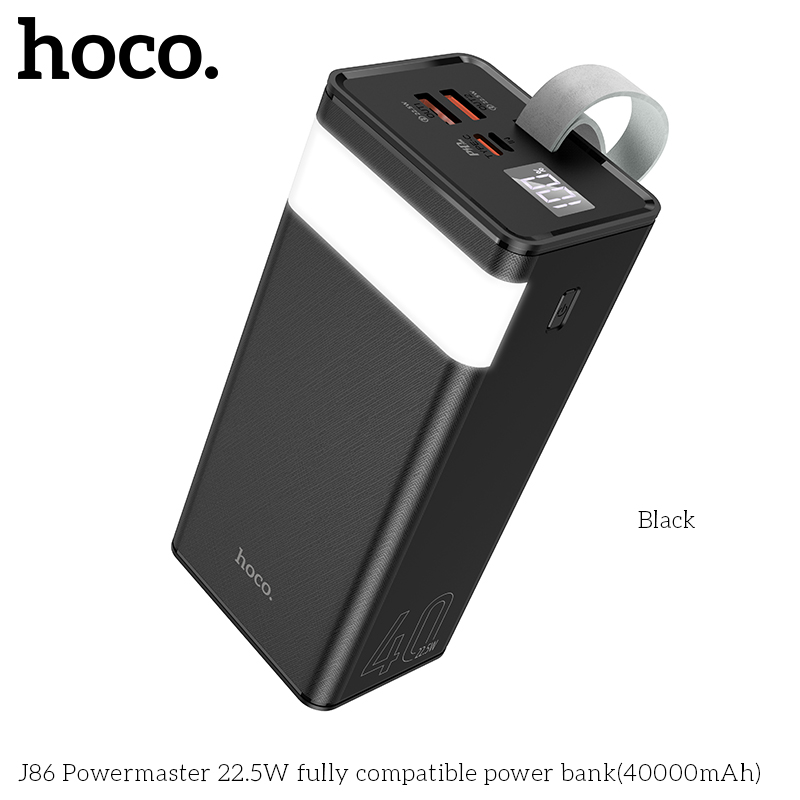 Pin Dự Phòng Sạc Nhanh Dành Cho Hoco J86 22.5W 40000Mah Qc 3.0 Và Pd20W 2 Cổng Sạc Usb Có Đèn Led Và Màn Hình Báo Pin Hàng Chính Hãng