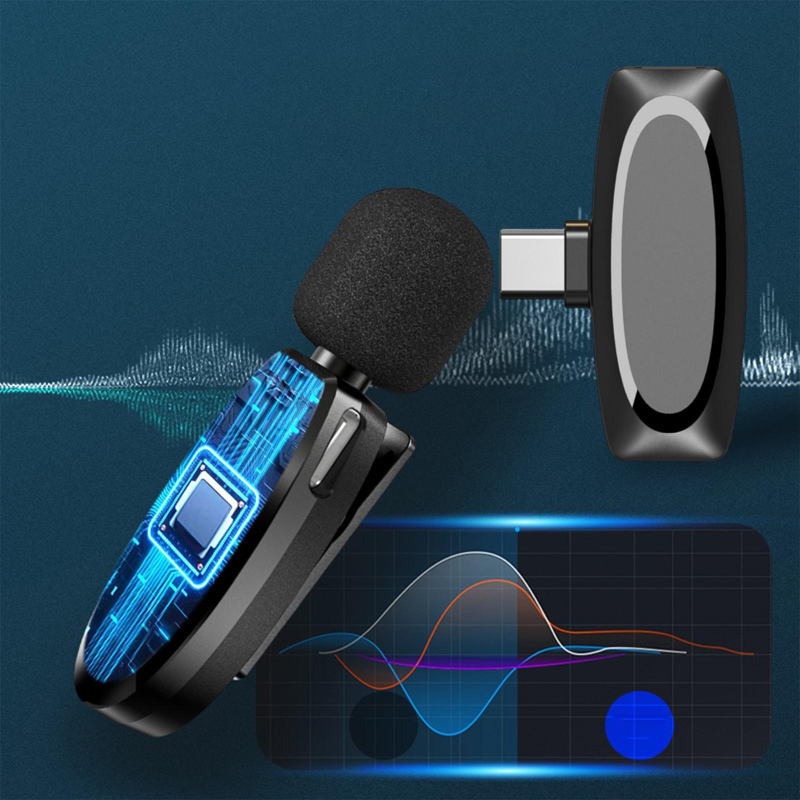 Wireless Lavalier Microphone Noise Reduction Mini Mic for Android Youtubers