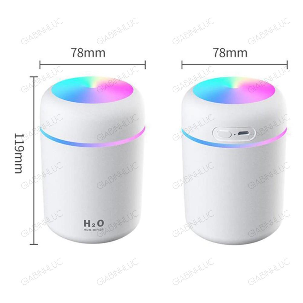 Máy Khuếch Tán Tinh Dầu HUMIDIFIER Có Đèn Led Dung Tích 300ml Xoay Nhiều Màu Máy Phun Sương Tạo Ẩm Dễ Chịu